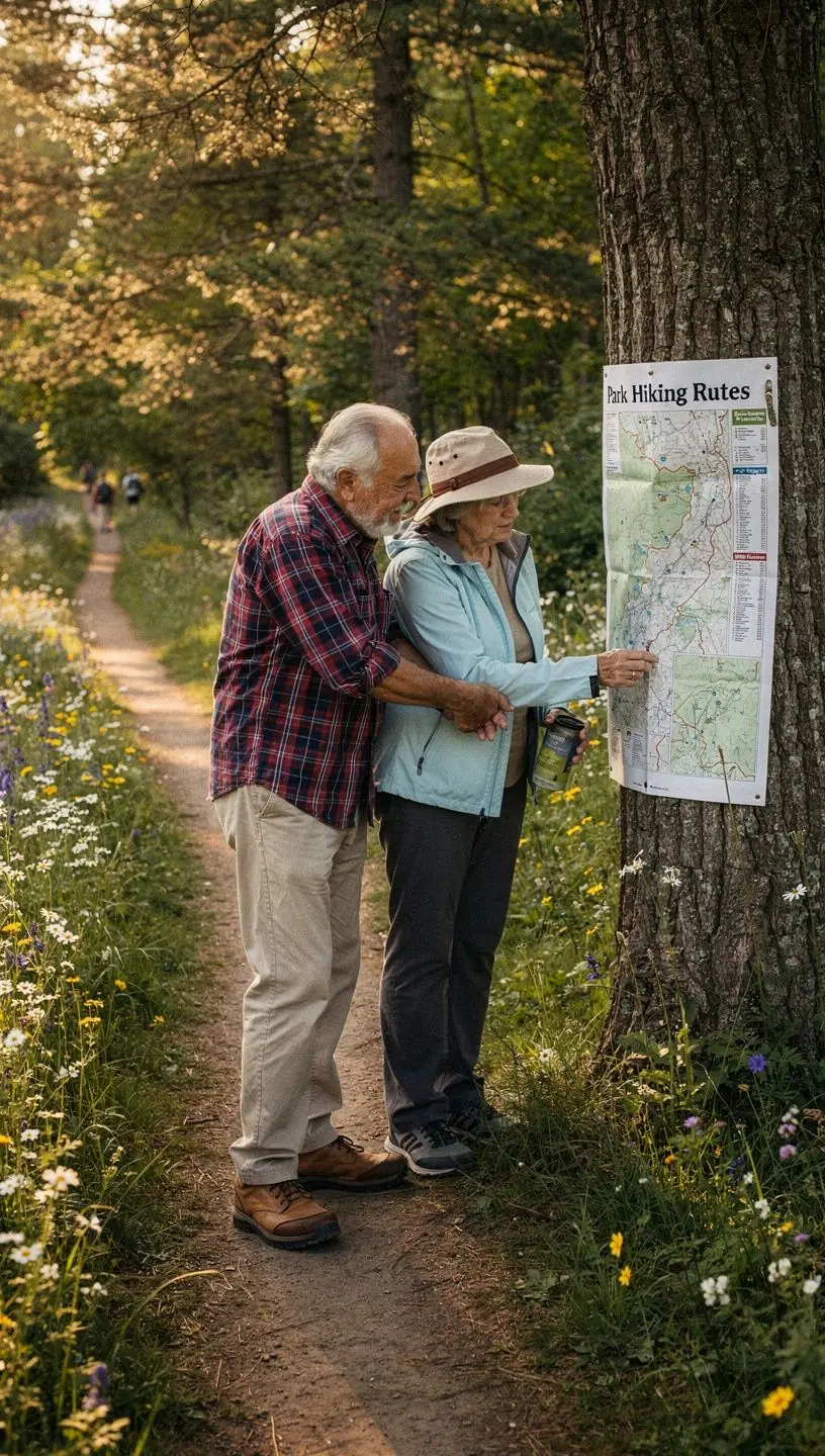 Rodzina odpoczywająca przy ognisku w otoczeniu pięknej przyrody parku.